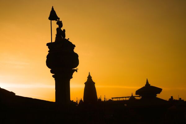 Silhouette of Statue in Bhaktapur